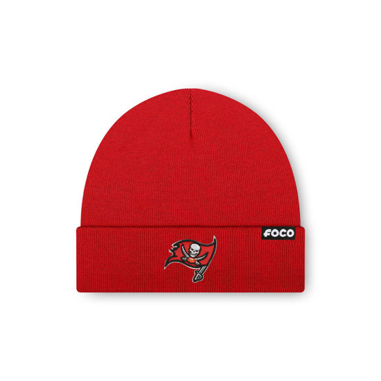 Picture of FOCO Men's Tampa Bay Buccaneers NFL Logo Basic Beanie Hat, Team Color