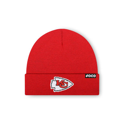 Picture of FOCO Men's Kansas City Chiefs NFL Logo Basic Beanie Hat, Team Color