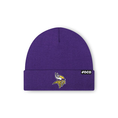 Picture of FOCO Men's Minnesota Vikings NFL Logo Basic Beanie Hat, Team Color