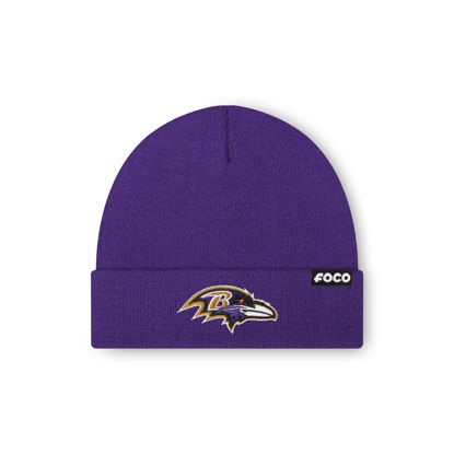 Picture of FOCO Men's Baltimore Ravens NFL Logo Basic Beanie Hat, Team Color