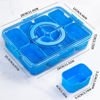 Picture of Divided Snack Serving Tray with Lid and Handle Travel Snackle Charcuterie Container Portable Storage Organizer for Candy, Fruits, Nuts, Snacks, Party, Picnic (1pack, Cerulean)