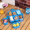 Picture of Divided Snack Serving Tray with Lid and Handle Travel Snackle Charcuterie Container Portable Storage Organizer for Candy, Fruits, Nuts, Snacks, Party, Picnic (1pack, Cerulean)