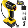 Picture of Bullseye Pro Tire Inflator Portable Air Compressor, Car Tire Inflator Portable, Portable Air Pump for Car Tires - 150PSI, 12V DC 1500 mAhs with Tire Pressure Gauge, Rechargeable As Seen On TV(Yellow)