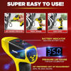 Picture of Bullseye Pro Tire Inflator Portable Air Compressor, Car Tire Inflator Portable, Portable Air Pump for Car Tires - 150PSI, 12V DC 1500 mAhs with Tire Pressure Gauge, Rechargeable As Seen On TV(Yellow)