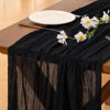 Picture of Socomi Black Table Runner 120 inch Spirng Easter Cheese Cloth Runner 10FT Boho Rustic Gauze Table Runner for Wedding Party Baby Shower Halloween Home Decor