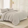 Picture of Litanika Linen Super King Plus Comforter Set, 3 Pieces Linen Lightweight Solid Super King Plus Bedding Comforter Set, All Season Fluffy Bed Set (1 Comforter & 2 Pillowcases)