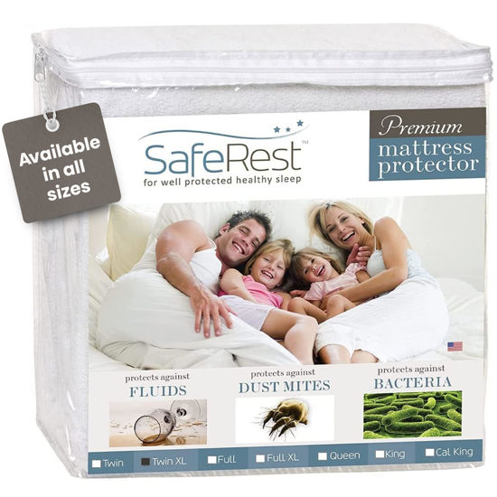 Picture of SafeRest Twin Extra Long (XL) Size Classic Plus 100% Waterproof Mattress Protector - Vinyl Free