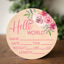 Picture of Hello World Sign for Newborn Baby Birth Stat Sign Floral Baby Sign for Hospital Baby Name Sign Pregnancy Announcement Photo Prop Crib & Nursery Decor Gift for New Mom Baby Shower Yippee Daisy