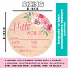 Picture of Hello World Sign for Newborn Baby Birth Stat Sign Floral Baby Sign for Hospital Baby Name Sign Pregnancy Announcement Photo Prop Crib & Nursery Decor Gift for New Mom Baby Shower Yippee Daisy