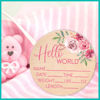 Picture of Hello World Sign for Newborn Baby Birth Stat Sign Floral Baby Sign for Hospital Baby Name Sign Pregnancy Announcement Photo Prop Crib & Nursery Decor Gift for New Mom Baby Shower Yippee Daisy