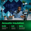 Picture of Ekkogo Acoustic Panels 12-Pack Soundproof Wall Panels 12"X12"X0.4" Sound Panels High Density Sound Dampening Panels - [Denim Blue Square]