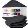 Picture of Ekkogo Acoustic Panels 12-Pack Soundproof Wall Panels 12"X10.4"X0.4" Sound Panels High Density Sound Dampening Panels - [Dark Gray Hexagon]