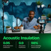 Picture of Ekkogo Acoustic Panels 12-Pack Soundproof Wall Panels 14"X12.1"X0.4" Sound Panels High Density Sound Dampening Panels - [Ocean Turquoise Hexagon]