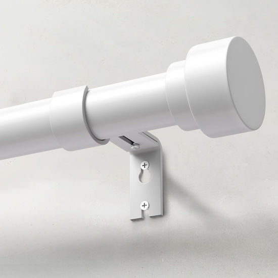 Picture of Extra Long Curtain Rods for Windows 32 to 170 Inch, 1 Inch White Curtain Rod, Heavy Duty Curtain Rods for Patio, Farmhouse, Bedroom, Living Room, Adjustable Metal Curtain Rods (A1,White,32"-170")