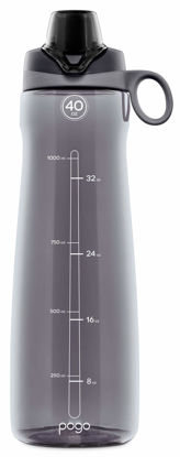 Picture of Pogo BPA-Free Tritan Plastic Water Bottle with Chug Lid, 40 Oz, Grey