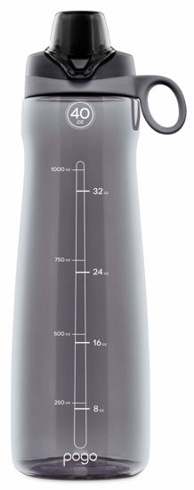 Picture of Pogo BPA-Free Tritan Plastic Water Bottle with Chug Lid, 40 Oz, Grey