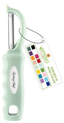 Picture of Spring Chef Premium Swivel Vegetable Peeler, Comfortable Handle and Ultra Sharp Stainless Steel Blades - Perfect Kitchen Peeler For Veggie, Fruit, Potato, Carrot, Apple - Pistachio