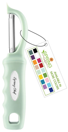 Picture of Spring Chef Premium Swivel Vegetable Peeler, Comfortable Handle and Ultra Sharp Stainless Steel Blades - Perfect Kitchen Peeler For Veggie, Fruit, Potato, Carrot, Apple - Pistachio