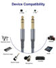 Picture of Elebase 1/4 Inch TRS Instrument Cable 30ft 2-Pack,Straight 6.35mm Male Jack Stereo Audio Interconnect Cord,6.35 mm Balanced Line for Electric Guitar,Bass,Keyboard,Mixer,Amplifier,Amp,Speaker,Equalizer
