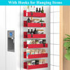 Picture of HuggieGems 6 Pack Magnetic Spice Storage Rack Organizer for Refrigerator and Oven, Red Fridge Organizers and Storage