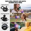 Picture of RAYMYLO Insulated Water Bottle 64 oz, Triple Wall Vacuum Stainless Steel (Cold for 48 Hrs), Leak Proof & Non-BPA, Half Gallon Water Flask Jug with Paracord Handle & Straw Spout Lids, Hydrangea