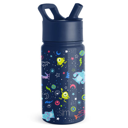 Picture of Simple Modern Disney Pixar Monsters Inc Kids Water Bottle with Straw Lid | Reusable Insulated Stainless Steel Cup for Boys, School | Summit Collection | 14oz, Monsters Inc Dream Team