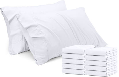 Picture of Utopia Bedding Standard Pillow Cases - 12 Pack - Envelope Closure - Soft Brushed Microfiber Fabric - Shrinkage and Fade Resistant Pillow Covers Standard Size 20 X 26 Inches (Standard, White)