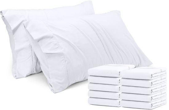 Picture of Utopia Bedding Standard Pillow Cases - 12 Pack - Envelope Closure - Soft Brushed Microfiber Fabric - Shrinkage and Fade Resistant Pillow Covers Standard Size 20 X 26 Inches (Standard, White)
