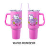 Picture of Silver Buffalo Sanrio Hello Kitty Kawaii Summer Vacation Stainless Steel Tumbler with Handle and Straw, Fits in Standard Cup Holder, 40 Ounces