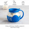 Picture of Ecolution Patented Micro-Pop Microwave Popcorn Popper with Temperature Safe Glass, 3-in-1 Lid Measures Kernels and Melts Butter, Made Without BPA, Dishwasher Safe, 1.5-Quart, Blue