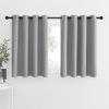 Picture of NICETOWN Room Darkening Window Curtains for Bedroom, Energy Saving Thermal Insulated Window Treatment Short Curtains for Kids Room, Silver Grey, 2 Panels, 52W by 36L 1.2 inches Header