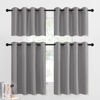 Picture of NICETOWN Room Darkening Window Curtains for Bedroom, Energy Saving Thermal Insulated Window Treatment Short Curtains for Kids Room, Silver Grey, 2 Panels, 52W by 36L 1.2 inches Header