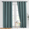 Picture of NICETOWN Blackout Greyish Blue Curtains & Drapes for Living Room - Thermal Insulated Solid Grommet Sound Reducing Energy Saving Window Treatments for Porch/Hall, 2 Panels, W52 x L84