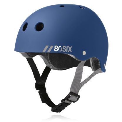 Picture of 80Six Dual Certified Kids Bike, Skate, and Scooter Helmet, Navy Matte, Small/Medium - Ages 5+