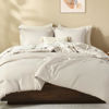Picture of Litanika Comforters Tannish Grey King Size, 3 Pieces Lightweight Solid Bedding Set & Collections, All Season Fluffy Bed Set (104x90In Comforter & 2 Pillowcases)