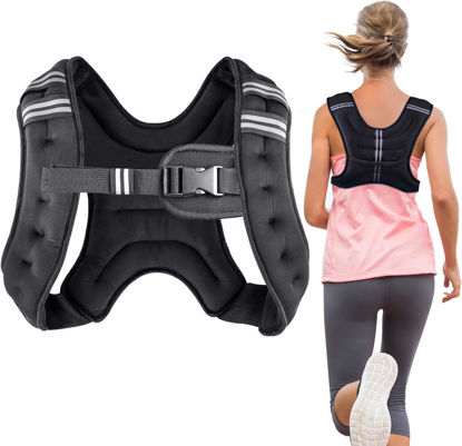 Picture of Henkelion Weighted Vest Weight Vest for Men Women Kids Weights Included, Body Weight Vests Adjustable for Running, Training Workout, Jogging, Walking - Black - 16 Lbs