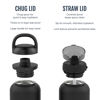 Picture of Ello Cooper 32oz Stainless Steel Water Bottle with 2 Lids Chug and Straw | Leak Proof | Double Walled and Vacuum Insulated | Built in Carry Loop | Dishwasher Safe | Gray