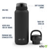 Picture of Ello Cooper 32oz Stainless Steel Water Bottle with 2 Lids Chug and Straw | Leak Proof | Double Walled and Vacuum Insulated | Built in Carry Loop | Dishwasher Safe | Gray