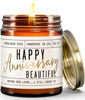 Picture of Anniversary Gifts for Women - 'Happy Anniversary Beautiful' Candle, w/Sandalwood Rose - infused w/Essential Oils I Happy Anniversary Gifts for Her I Anniversary Gifts for Wife I 50Hr Burn, USA Made
