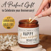 Picture of Anniversary Gifts for Women - 'Happy Anniversary Beautiful' Candle, w/Sandalwood Rose - infused w/Essential Oils I Happy Anniversary Gifts for Her I Anniversary Gifts for Wife I 50Hr Burn, USA Made