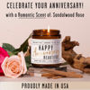 Picture of Anniversary Gifts for Women - 'Happy Anniversary Beautiful' Candle, w/Sandalwood Rose - infused w/Essential Oils I Happy Anniversary Gifts for Her I Anniversary Gifts for Wife I 50Hr Burn, USA Made