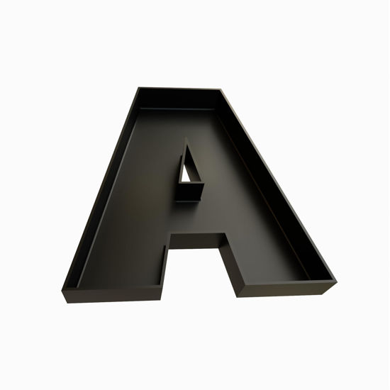 Picture of 10" Hard Plastic Reusable Charcuterie Letters Fillable, Alphabet Numbers Charcuterie Food serving Trays For Birthday, Party Decoration (Black - A)
