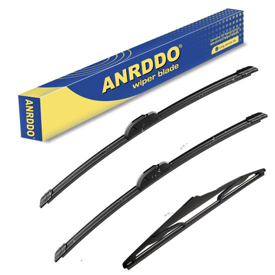Picture of 3 Wipers Factory Replacement For Jeep Wrangler JK 2018-2018 Wrangler 2007 2008 2009 2010-2017 Original Equipment Windshield Wiper Blades Set 15"+15"+13" (Set of 3)