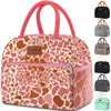 Picture of Coobiiya Lunch Bag Women, Insulated Lunch Box for Women Adult Men, Reusable Small Leakproof Lunch Case Cute Cooler Tote for Work Office Picnic or Travel - Pink Leopard