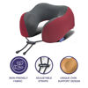 Picture of napfun Neck Pillow for Traveling, Upgraded Travel Neck Pillow for Airplane 100% Pure Memory Foam Travel Pillow for Flight Headrest Sleep, Portable Plane Accessories, Wine-Red Set, Medium (120-200LB)