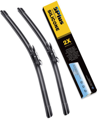Picture of 5 PLUS® Silicone 22 Inch Wiper Blades 2 Pack Replacement For CHEVY Silverado 2013-2008 Tahoe 2013-2007/GMC Sierra Yukon 2013-2008, Automotive Replacement Windshield Wipers With Water Repellent