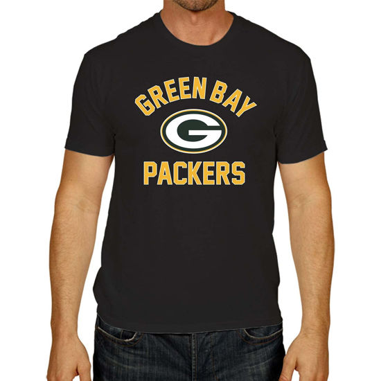 Picture of Team Fan Apparel NFL Adult Gameday T-Shirt - Cotton Blend - Tagless - Semi-Fitted - Unleash Your Team Spirit During Game Day (Green Bay Packers - Black, Adult Large)