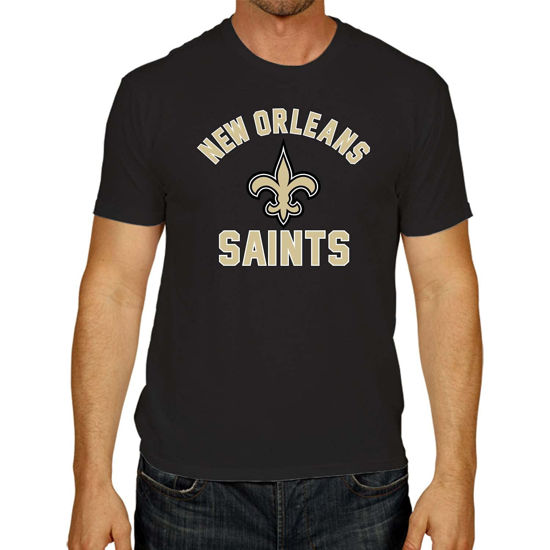 Picture of Team Fan Apparel NFL Adult Gameday T-Shirt - Cotton Blend - Tagless - Semi-Fitted - Unleash Your Team Spirit During Game Day (New Orleans Saints - Black, Adult Medium)