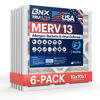 Picture of BNX TruFilter 10x10x1 Air Filter MERV 13 (6-Pack) - MADE IN USA - Electrostatic Pleated Air Conditioner HVAC AC Furnace Filters for Allergies, Pollen, Mold, Bacteria, Smoke, Allergen, MPR 1900 FPR 10