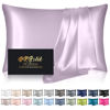 Picture of Silk Pillowcase for Hair and Skin, Mulberry Silk Pillow Cases Queen Size, Anti Acne Cooling Beauty Sleep Both Sides Natural Silk Satin Pillowcases with Hidden Zipper, Gifts for Women Men, Lavender